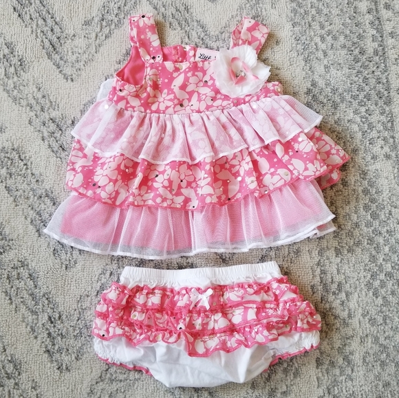 Little Lass baby girl 6-9 month outfit set